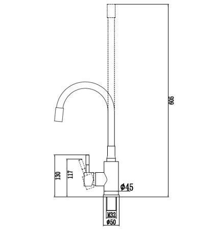 Смеситель для кухни Savol S-SUS6002-12 на столешницу сатин