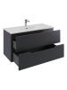 Тумба с раковиной Orange Line Li-100Tub+Ra 100х50 подвесная цвет черный