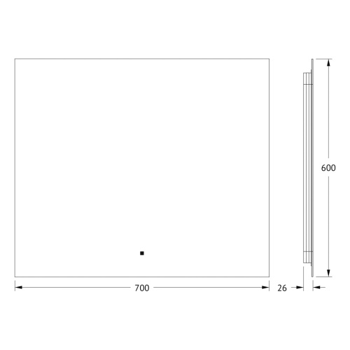 Зеркало в ванную Defesto GLOW DF 2516RH 70х60 - фото 2
