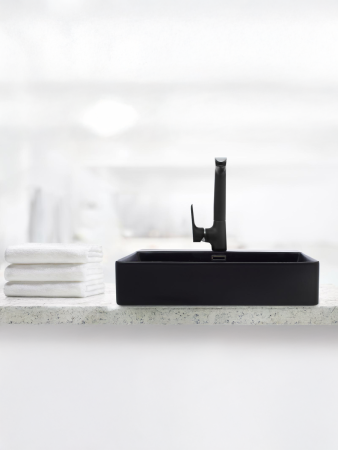 Раковина из сантехнического фаянса WeltWasser WW SK 10000004504 40 см накладная цвет черный 1 отверстие под смеситель