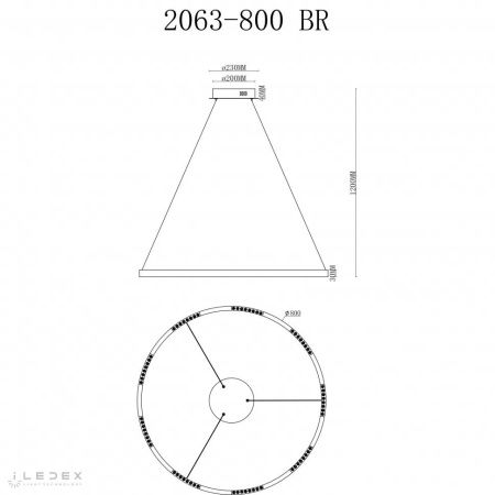 Люстра подвесная iLedex Vision (Висион) 2063-D800 BR