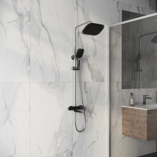 Душевая стойка Grossman Alba 500.K35.06.100/210 настенная цвет хром/черный - фото 3
