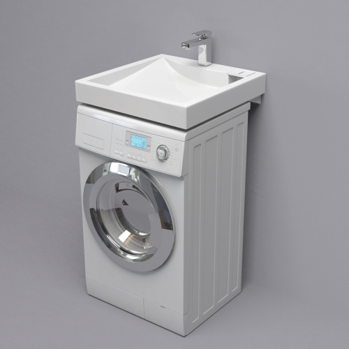 Раковина из искусственного мрамора Altasan LUX UPP50LUXs 50х55 над стиральной машиной цвет белый 1 отверстие под смеситель - фото 2 Раковина из искусственного мрамора Altasan LUX UPP50LUXs 50х55 над стиральной машиной цвет белый 1 отверстие под смеситель - фото 2