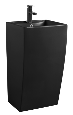 Раковина из санфаянса Azario COMELLA AZ-314MB 48х42 напольная цвет черный матовый 1 отверстие под смеситель