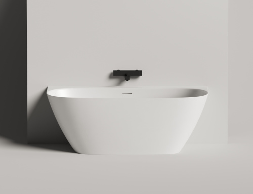 Ванна из литьевого мрамора Salini SOFIA 102517G 160х80 пристенная асимметричная
