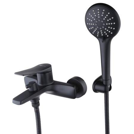 Смеситель для ванны LeMark Bronx LM3714BL настенный черный без термостата