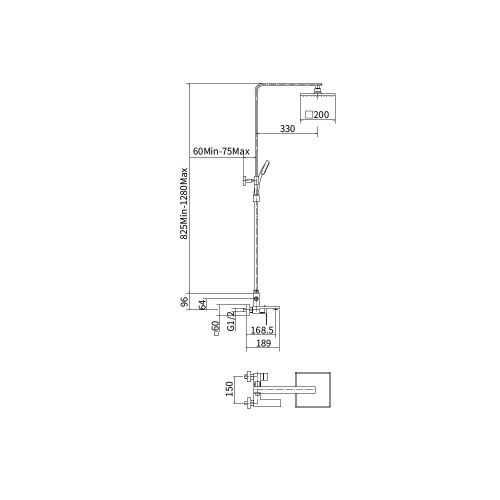 Душевая стойка Fashun A52417 настенная цвет сатин - фото 3