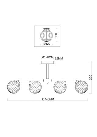 Люстра на штанге Freya Daisy FR5041PL-06BS