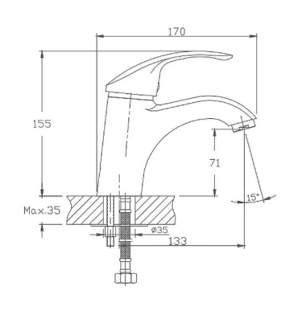 Cмеситель Haiba HB1021-5 на раковину сатин