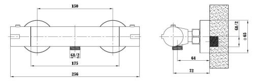 Смеситель для ванны и душа Esko T3080 Black настенный черный - фото 3