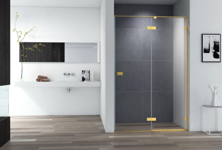 Душевая дверь Cezares BELLAGIO BELLAGIO-B-12-120-C-BORO 120х197 стекло прозрачное профиль золото брашированное