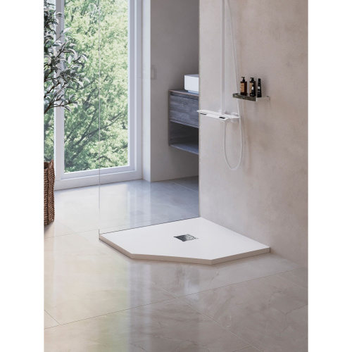 Душевой поддон RGW Stone Tray 16155099-01 90x90  искусственный камень белый - фото 3