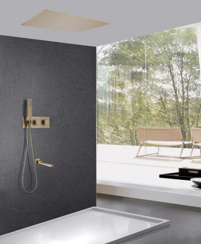 Душевая система ABBER AF8254G встраиваемая в стену с термостатом - фото 2