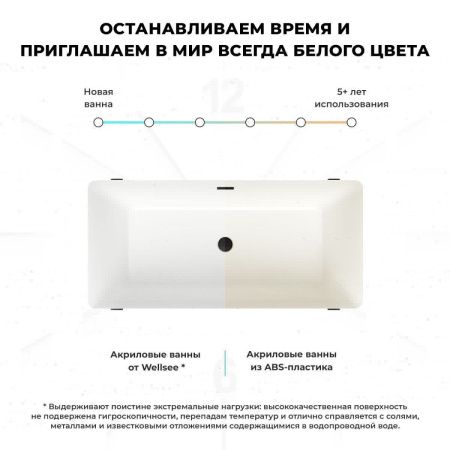 Ванна акриловая Wellsee FR.Euphoria 230101001 170х80 отдельностоящая прямоугольная с ножками