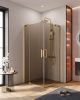 Душевой уголок Cezares SLIDER SLIDER-A-2-90/100-BR-BORO 90х90 стекло тонированное профиль золото без поддона