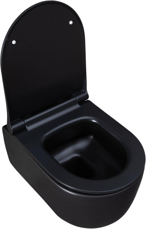 Чаша унитаза подвесная Allen Brau Priority 4.31002.31 цвет черный матовый без сиденья безободковая каскадный смыв