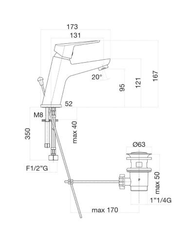 Смеситель Fiore 86CR8110 на раковину хром - фото 3