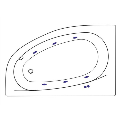 Ванна акриловая гидромассажная Excellent KAMELEON WAEX.KML17.SOFT.CR 170х110 пристенная асимметричная с каркасом - фото 2