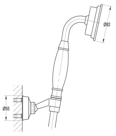 Душевой гарнитур Cezares LIBERTY LIBERTY-F-KD-01 настенный хром