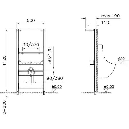 Инсталляция для писсуара Vitra Frame 880-3800