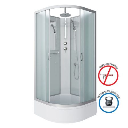 Душевая кабина Niagara Classic 33011424BKT 90х90 четверть круга без крыши ориентация универсальная