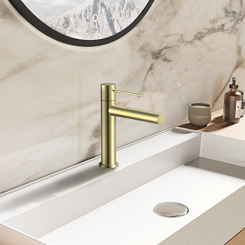 Смеситель Vincea Aspire VBF-4AS01BG на раковину брашированное золото