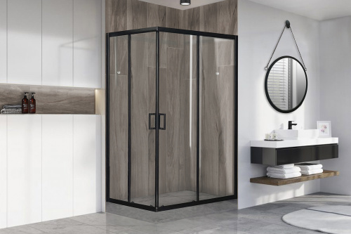 Душевой уголок Royal Bath HPD RB8120HPD-T-BL 120х80 стекло прозрачное профиль черный без поддона