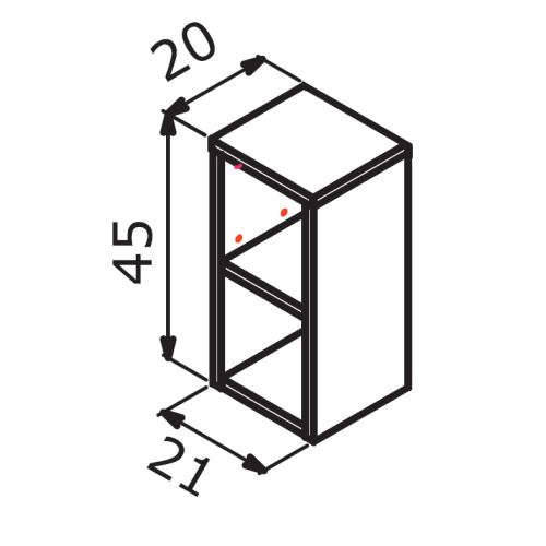 Полка Orka Ferla 3005974 20х21х45 подвесная цвет синий матовый - фото 3