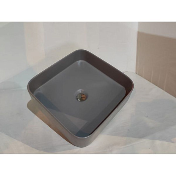 Раковина керамическая White Ceramic Blade W0507FM 40х40 накладная цвет серый матовый