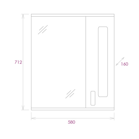 Зеркало-шкаф Onika Кристалл 205818 58х16х71 подвесной