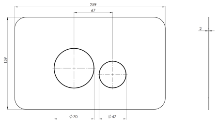 Клавиша смыва механическая Remer SSRB810 цвет нержавеющая сталь