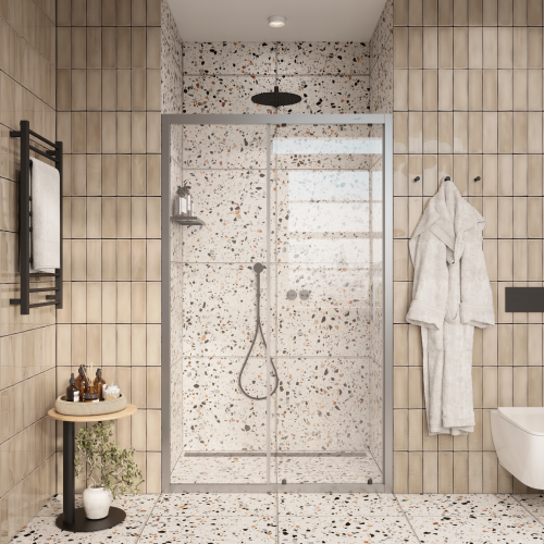 Душевая дверь Cerutti SPA GLORIA D120 120х195 стекло прозрачное профиль хром глянцевый - фото 4