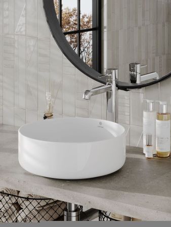 Раковина из сантехнического фарфора Orange B09-360W 40х40 накладная цвет белый