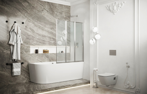Душевая шторка Ambassador Bath Screens 16041114 120х140 стекло прозрачное 4 мм