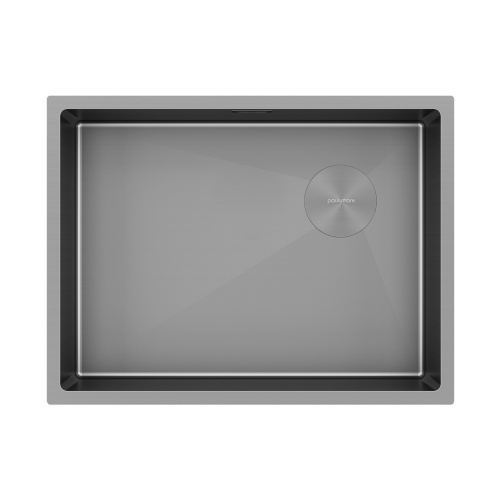Мойка кухонная Paulmark NEXT-SKEW 58 UNI PM885844-MG 58х44 серый матовый