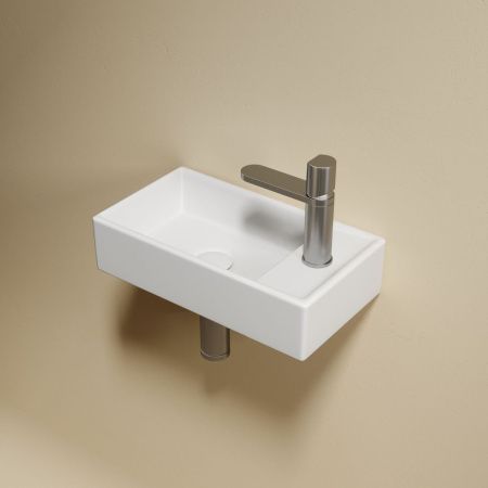 Раковина из сантехнического фарфора Ceramica Nova ELEMENT CN6051LMW 40х20 подвесная цвет белый 1 отверстие под смеситель