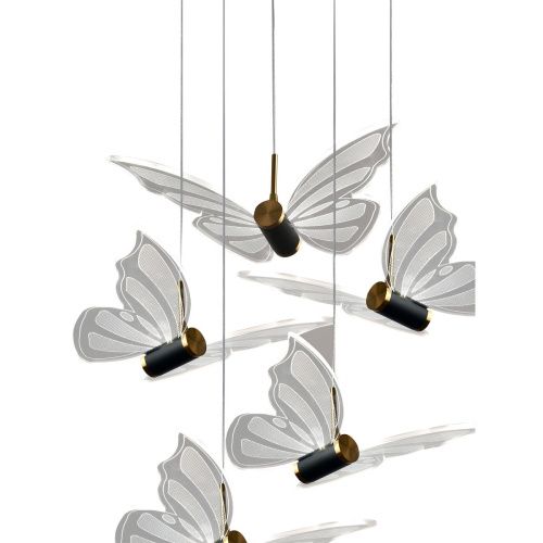 Люстра подвесная Natali Kovaltseva Butterflies (Буттерфлиес) LED LAMPS 81364 GOLD - фото 2