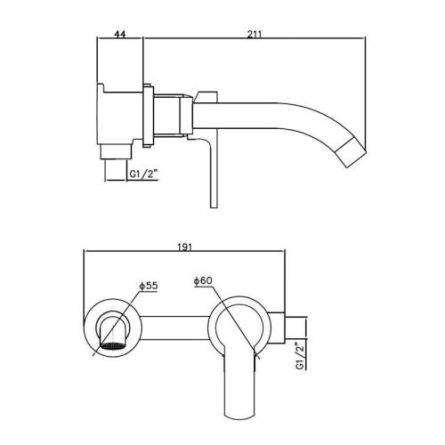 Смеситель для раковины Esko SM28 B встраиваемый в стену черный - фото 3