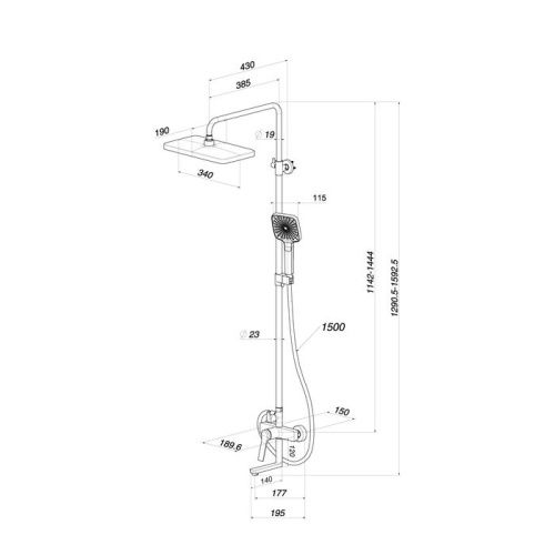 Душевая стойка IDDIS Parker PARGM3Fi06 настенная цвет графит - фото 3