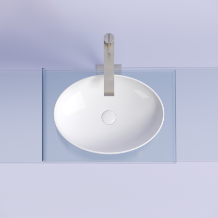 Раковина из сантехнического фарфора Ceramica Nova ELEMENT CN6056 50х36 накладная цвет белый без отверстий под смеситель