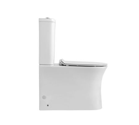 Унитаз напольный с бачком Agger AT01000 белый с сиденьем микролифт безободковый душевой смыв