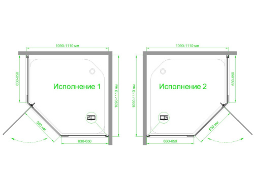 Душевой уголок Royal Bath TR RB110TR-T 110х110 стекло прозрачное профиль белый без поддона - фото 3