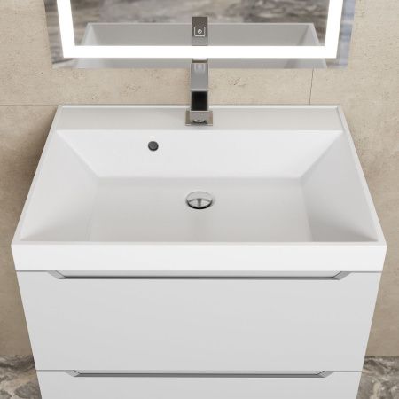 Раковина из искусственного камня Uperwood Classic 291020335 60х50 полувстраиваемая цвет белый