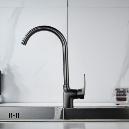 Смеситель для кухни Shevanik S5053T на мойку оружейная сталь