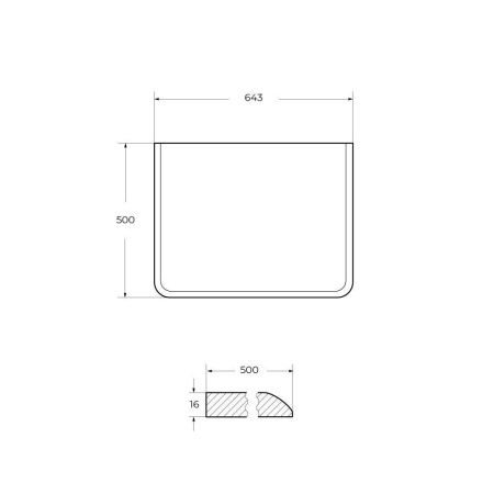 Столешница Cezares IDRA 55827 60х50 накладная