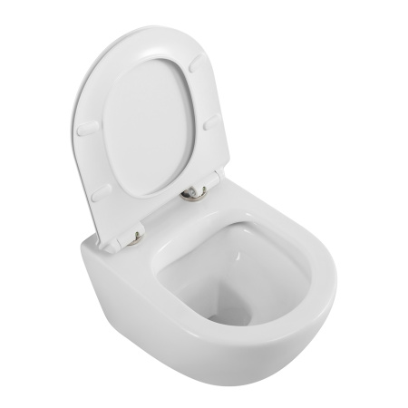 Унитаз подвесной BelBagno AMANDA BB051CHR/BB076SC белый с сиденьем микролифт безободковый каскадный смыв