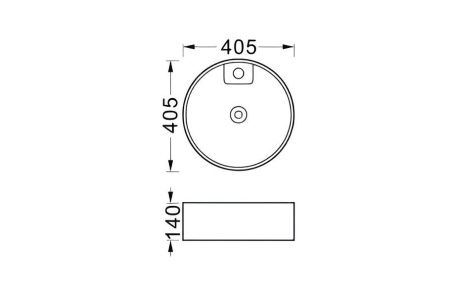 Раковина из сантехнического фарфора Aquatek ЕВРОПА AQ5212-MG 40х40 накладная цвет серый 1 отверстие под смеситель