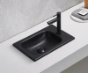 Раковина керамическая Gid Integrado 72203 40х30 встраиваемая цвет черный 1 отверстие под смеситель