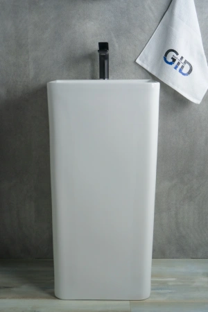 Раковина керамическая Gid Autonomo 81117 42х41 напольная цвет белый 1 отверстие под смеситель