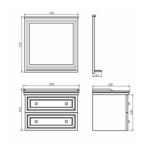 Зеркало в ванную Comforty Феррара 00004151059CF 78х77 - фото 2